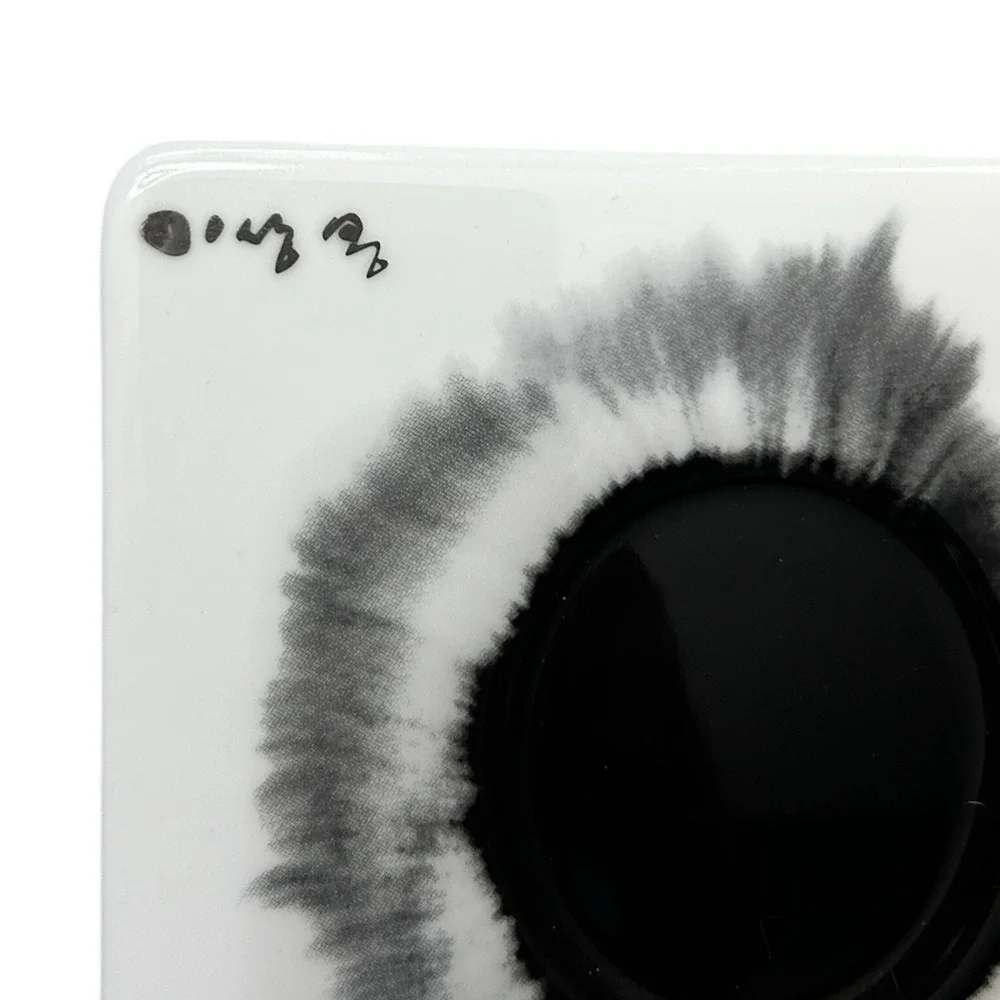 Li Sang Bong x HAENGNAM Korean Porcelain Calligraphy Art Poem Plate Black /White